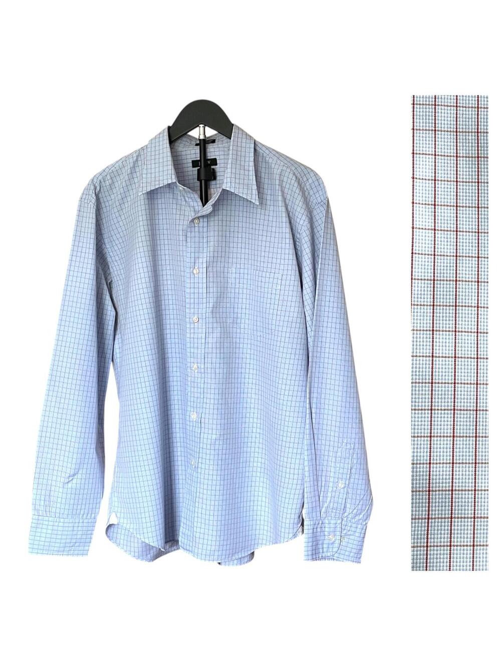 J.Crew Mens XL 17-17.5 Blue Check LS Button Down Dress Shirt